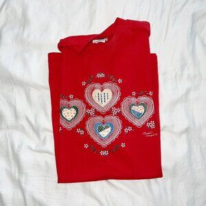 Vintage 90s Red and white tshirt